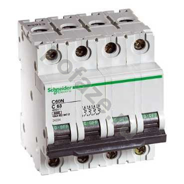 Автоматический выключатель Schneider Electric iC60N 3П+Н 4А (D) 4.5кА