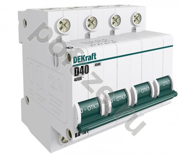 Автоматический выключатель DEKraft ВА-101 3П+Н 10А (C) 4.5кА