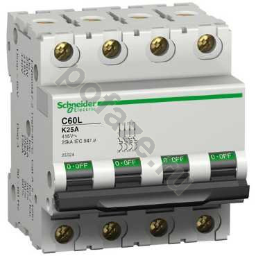 Автоматический выключатель Schneider Electric iC60L 3П+Н 32А (K) 4.5кА