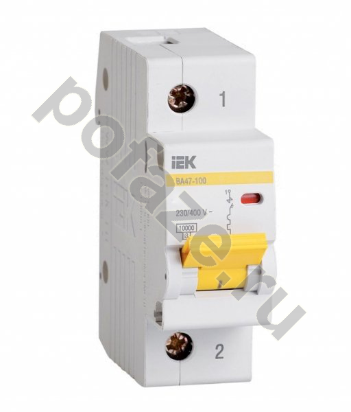 Автоматический выключатель IEK ВА47-100 1П 80А (D) 10кА