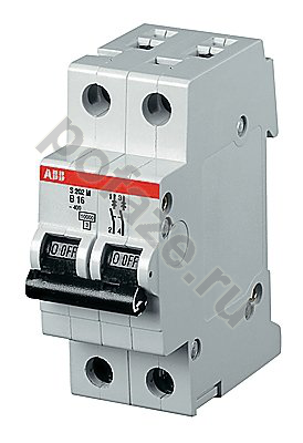 Автоматический выключатель ABB S202P 2П 6А (B) 25кА