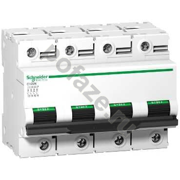 Автоматический выключатель Schneider Electric Acti 9 C120N 4П 125А (B) 10кА