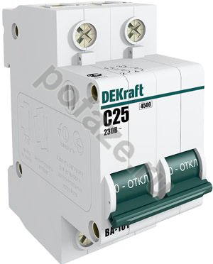 Автоматический выключатель DEKraft ВА-101 2П 1А (C) 4.5кА