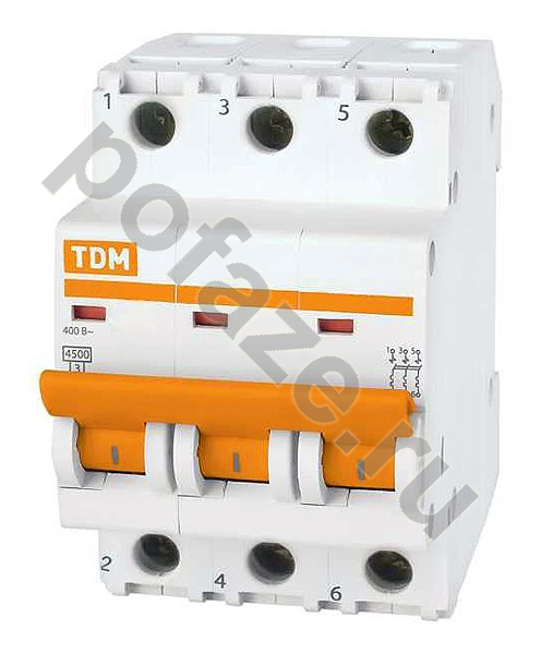 Автоматический выключатель TDM ELECTRIC ВА47-63 3П 32А (C) 4.5кА
