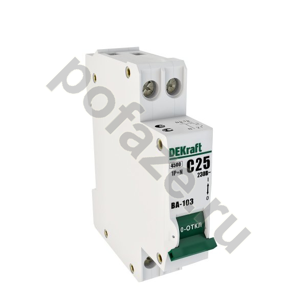Автоматический выключатель DEKraft ВА-103 1П+Н 32А (C) 4.5кА