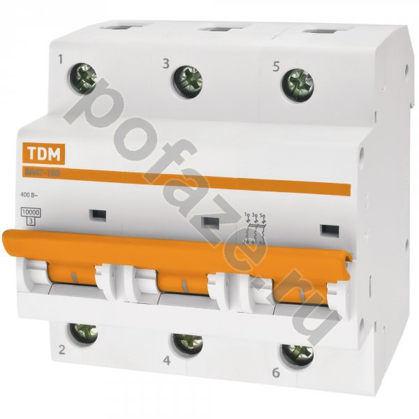 Автоматический выключатель TDM ELECTRIC ВА47-100 3П 25А (D) 10кА