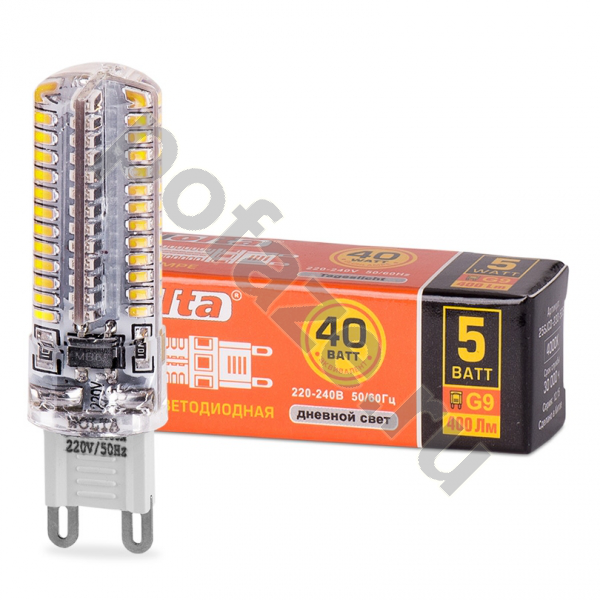 Лампа светодиодная LED капсульная Wolta d16мм G9 5Вт 220-230В 4000К