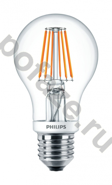 Лампа светодиодная LED грушевидная Philips d60мм E27 7.5Вт 220-240В 3000К