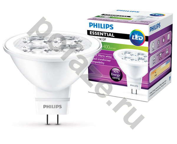 Лампа светодиодная LED с отражателем Philips GU5.3 5.5Вт 12В 2700К