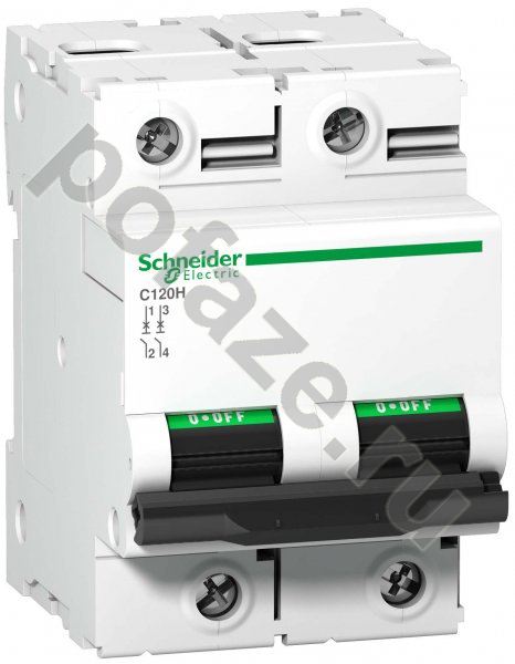 Автоматический выключатель Schneider Electric Acti 9 C120H 2П 80А (D) 15кА