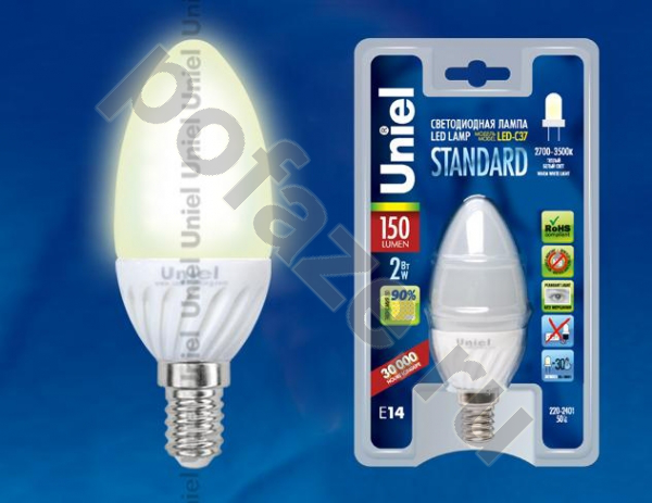 Лампа светодиодная LED свеча Uniel d37мм E14 2.2Вт 220-230В