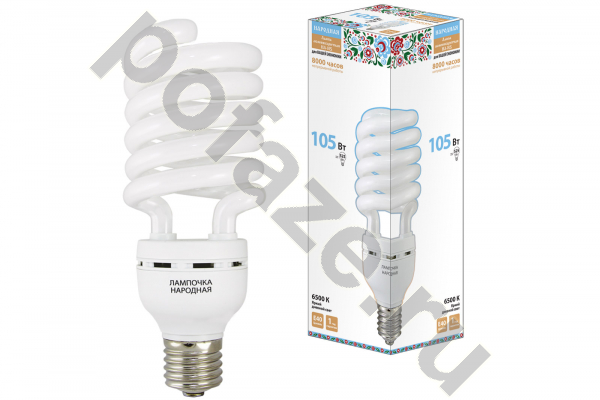 Лампа энергосберегающая спираль TDM ELECTRIC d110мм E40 105Вт 40-170В 6500К