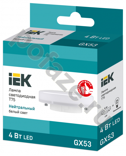 Лампа светодиодная LED таблетка IEK d75мм GX53 4Вт 230В 4000К