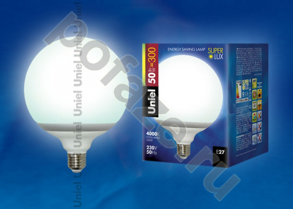 Лампа энергосберегающая шарообразная Uniel d145мм E27 50Вт 220-240В