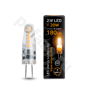 Лампа светодиодная LED капсульная Gauss d10мм G4 2Вт 320гр. 12В 2700К