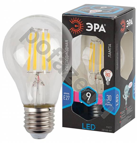 Лампа светодиодная LED грушевидная ЭРА d60мм E27 9Вт 270гр. 0.265-170В 4000К