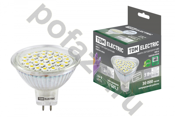 Лампа светодиодная LED с отражателем TDM ELECTRIC d50мм GU5.3 5Вт 120гр. 30-220В 4000К