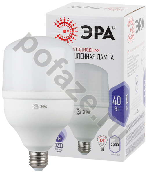 Лампа светодиодная LED ЭРА d118мм E27 40Вт 270гр. 170-265В 6500К
