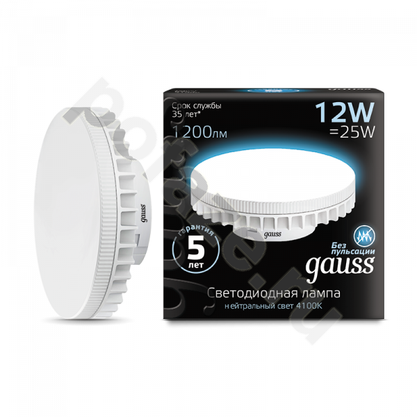 Лампа светодиодная LED таблетка Gauss d110мм GX70 12Вт 120гр. 150-265В