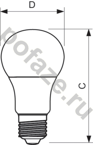 Лампа светодиодная LED грушевидная Philips d70.6мм E27 11Вт 220-240В 2700К