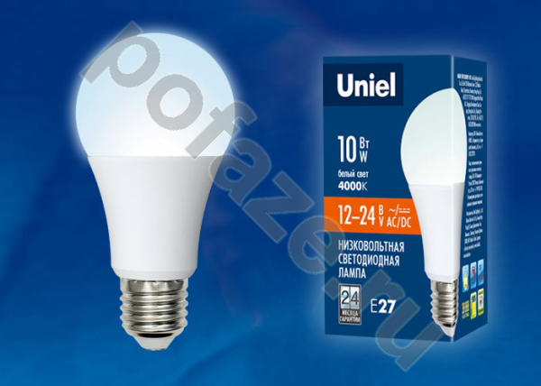 Лампа светодиодная LED грушевидная Uniel d60мм E27 10Вт 270гр. 4000К