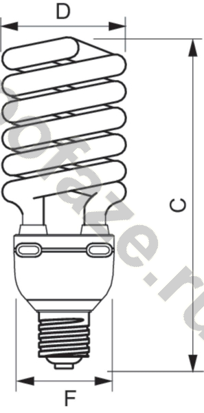 Лампа энергосберегающая спираль Philips d102мм E40 75Вт 220-240В 2700К