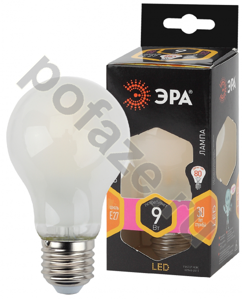 Лампа светодиодная LED грушевидная ЭРА d60мм E27 9Вт 270гр. 0.265-170В 2700К