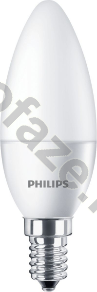 Лампа светодиодная LED свеча Philips d35мм E14 5.5Вт 220-240В 2700К
