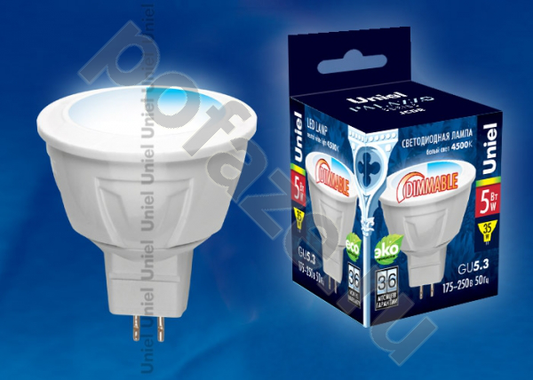 Лампа светодиодная LED с отражателем Uniel d50мм GU5.3 5Вт 110гр. 175-265В