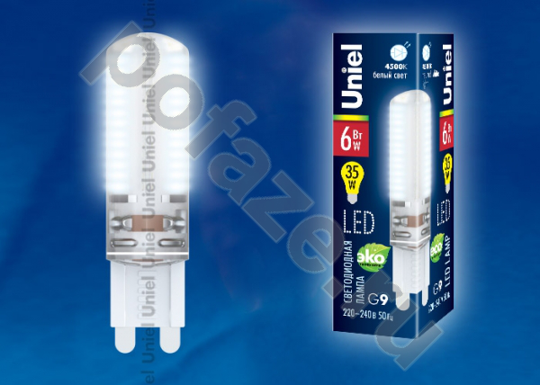 Лампа светодиодная LED капсульная Uniel d16мм G9 6Вт 360гр. 220-240В