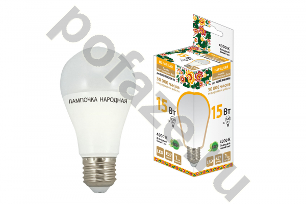 Лампа светодиодная LED грушевидная TDM ELECTRIC d65мм E27 15Вт 220-230В 4000К