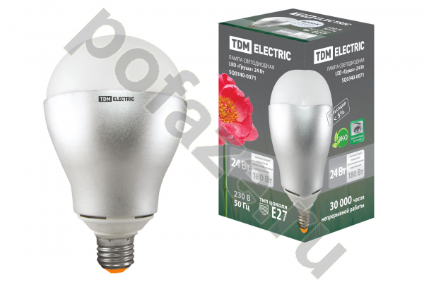 Лампа светодиодная LED грушевидная TDM ELECTRIC d120мм E27 24Вт 30-220В 4000К