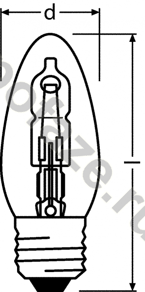 Лампа галогенная Osram d35мм E27 46Вт 230В 2700К