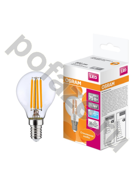 Лампа светодиодная LED грушевидная Osram d50мм E14 6Вт 300гр. 220-230В 4000К