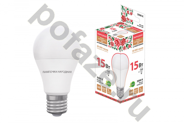 Лампа светодиодная LED грушевидная TDM ELECTRIC d60мм E27 15Вт 270гр. 30-220В 3000К