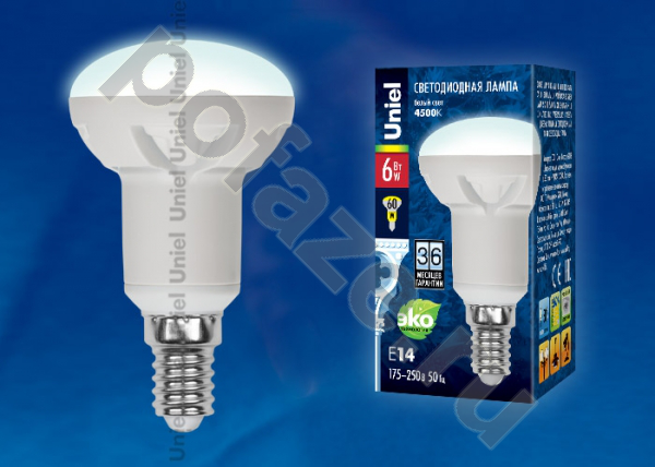 Лампа светодиодная LED с отражателем Uniel d50мм E14 6Вт 120гр. 175-265В