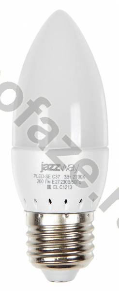 Лампа светодиодная LED свеча Jazzway d37мм E27 3Вт 120гр. 220-230В