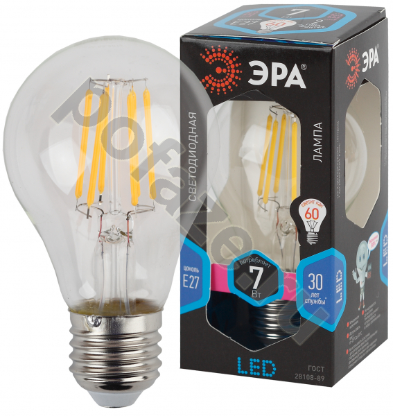 Лампа светодиодная LED грушевидная ЭРА d60мм E27 7Вт 270гр. 0.265-170В 4000К