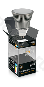 Лампа светодиодная LED с отражателем Gauss d50мм GU5.3 8Вт 120гр. 220-230В