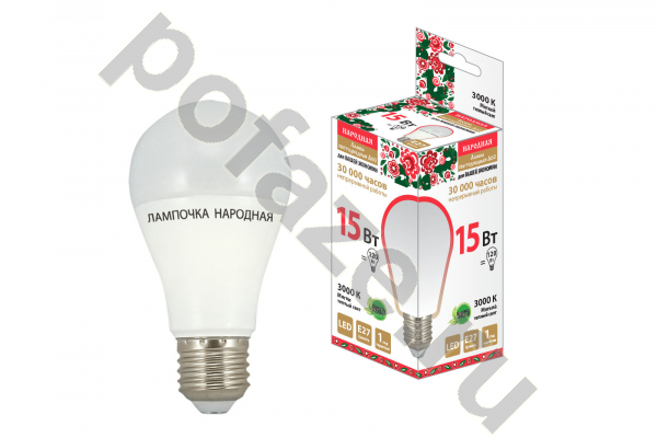 Лампа светодиодная LED грушевидная TDM ELECTRIC d65мм E27 15Вт 220-230В 3000К