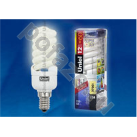Лампа энергосберегающая спираль Uniel d32мм E14 12Вт 220-230В