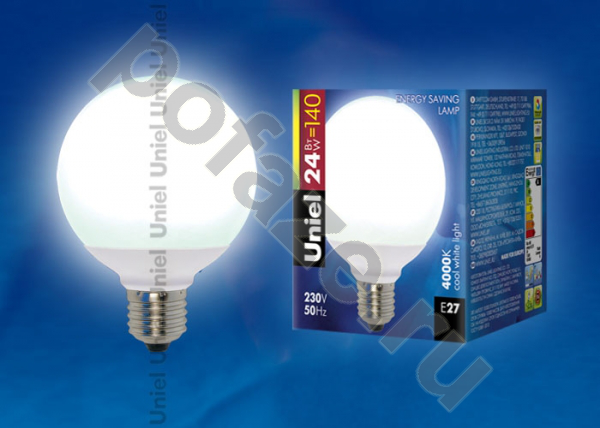 Лампа светодиодная LED шарообразная Uniel d95мм E27 24Вт 220-230В