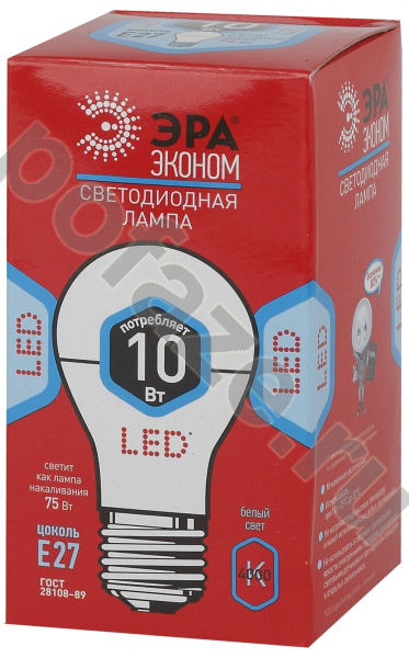 Лампа светодиодная LED грушевидная ЭРА d60мм E27 10Вт 270гр. 170-265В 4000К