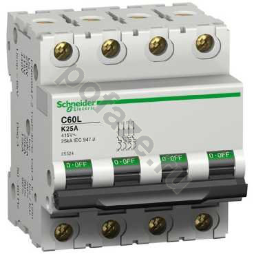 Автоматический выключатель Schneider Electric iC60L 3П+Н 16А (K) 4.5кА