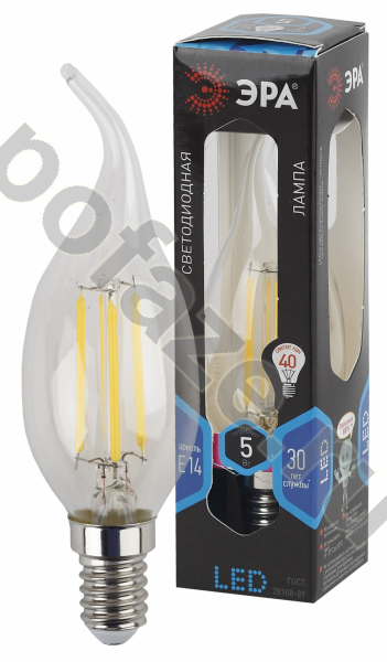 Лампа светодиодная LED свеча на ветру ЭРА d35мм E14 5Вт 270гр. 170-265В 4000К