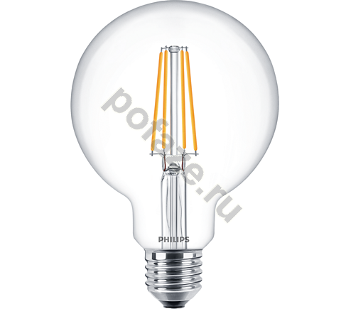 Лампа светодиодная LED шарообразная Philips d95мм E27 7Вт 220-240В 2700К