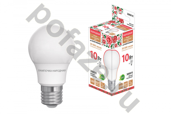 Лампа светодиодная LED грушевидная TDM ELECTRIC d55мм E27 10Вт 270гр. 30-220В 3000К