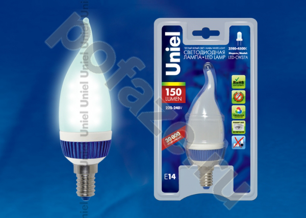 Лампа светодиодная LED свеча на ветру Uniel d37мм E14 2.2Вт 240гр. 220-230В