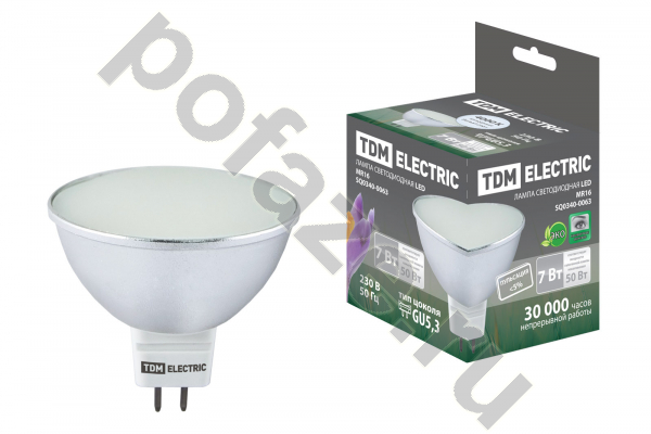 Лампа светодиодная LED с отражателем TDM ELECTRIC d50мм GU5.3 7Вт 120гр. 30-220В 4000К