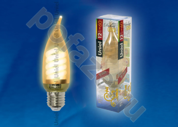 Лампа энергосберегающая свеча Uniel d38мм E27 12Вт 220-240В
